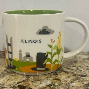Starbucks Illinois State Mug - White Exterior with Green Interior